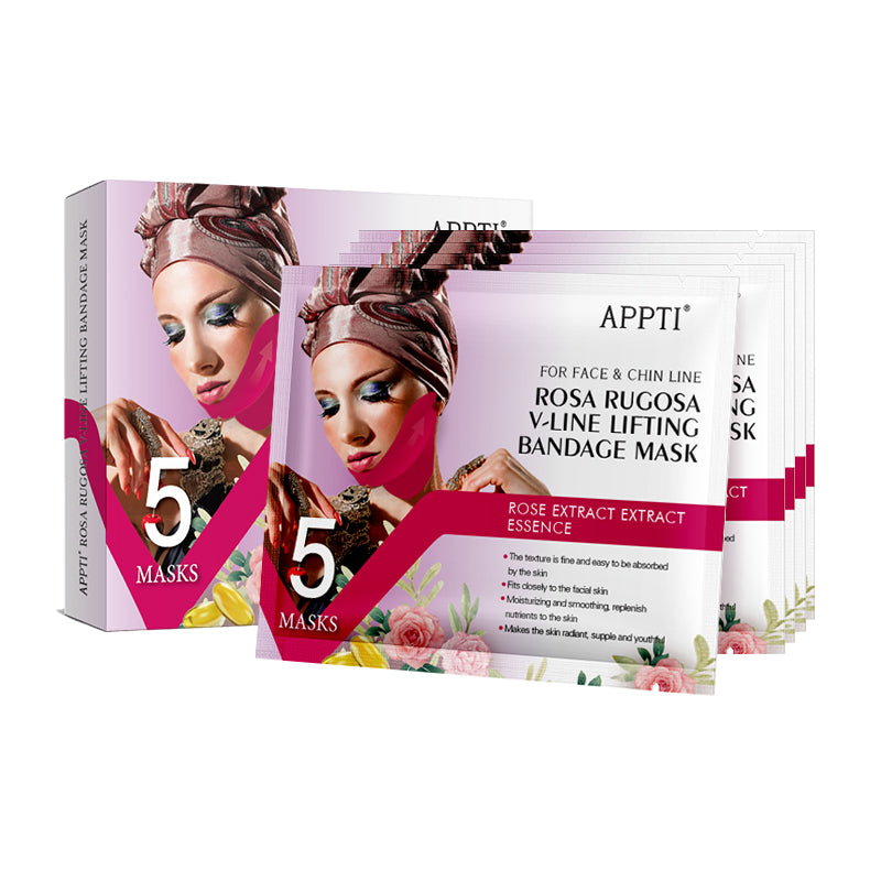 APPTI Rosa Rugosa V-Line Lifting Bandage Mask 5pcs/box