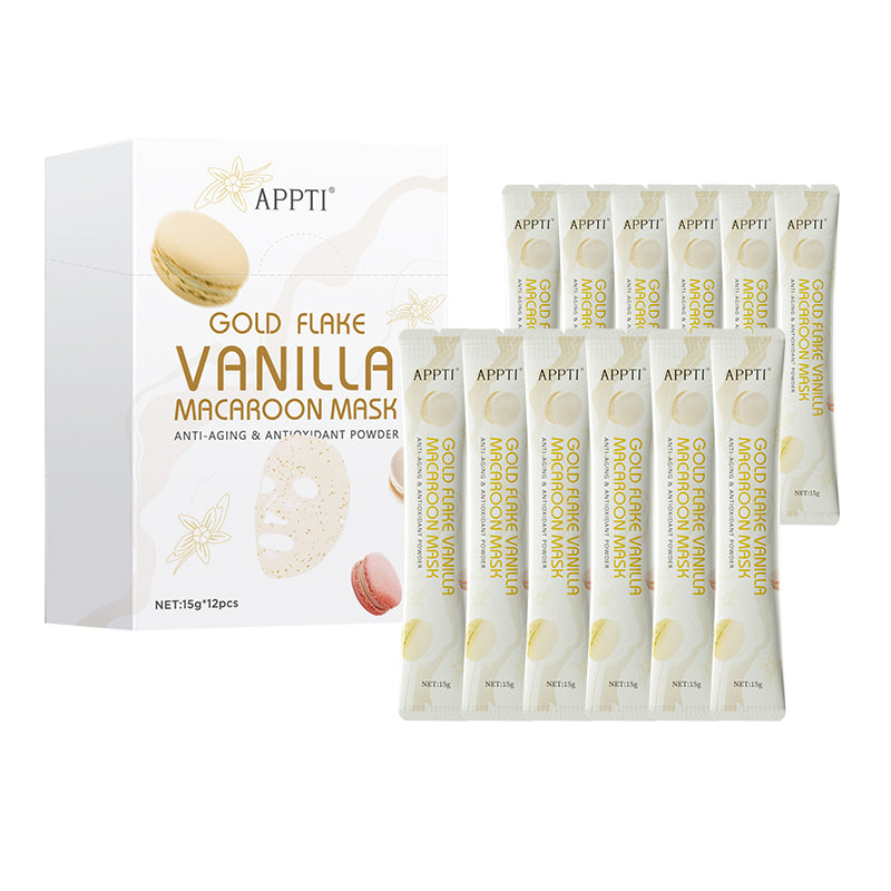 APPTI Gold Flake Vanilla Macaroon Mask Anti-aging & Antioxidant Powder 15g*12pcs