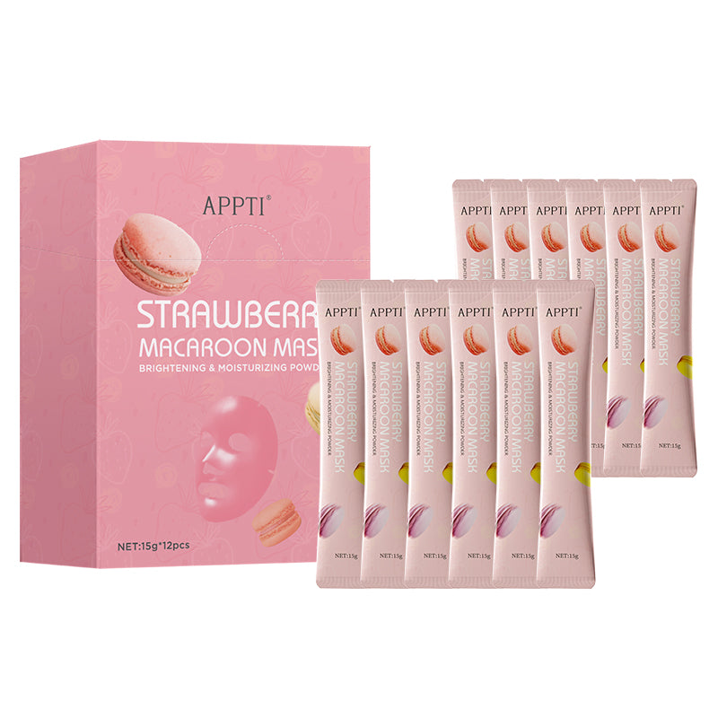 APPTI Strawberry Macaroon Mask Brightening & Moisturizing Powder 15g*12pcs